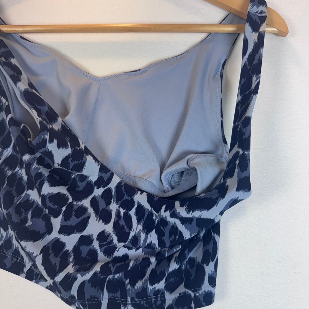 OFFLINE Aerie Real Me Sports Bra Small Petite Blue Cheetah Longline - Picture 5 of 7